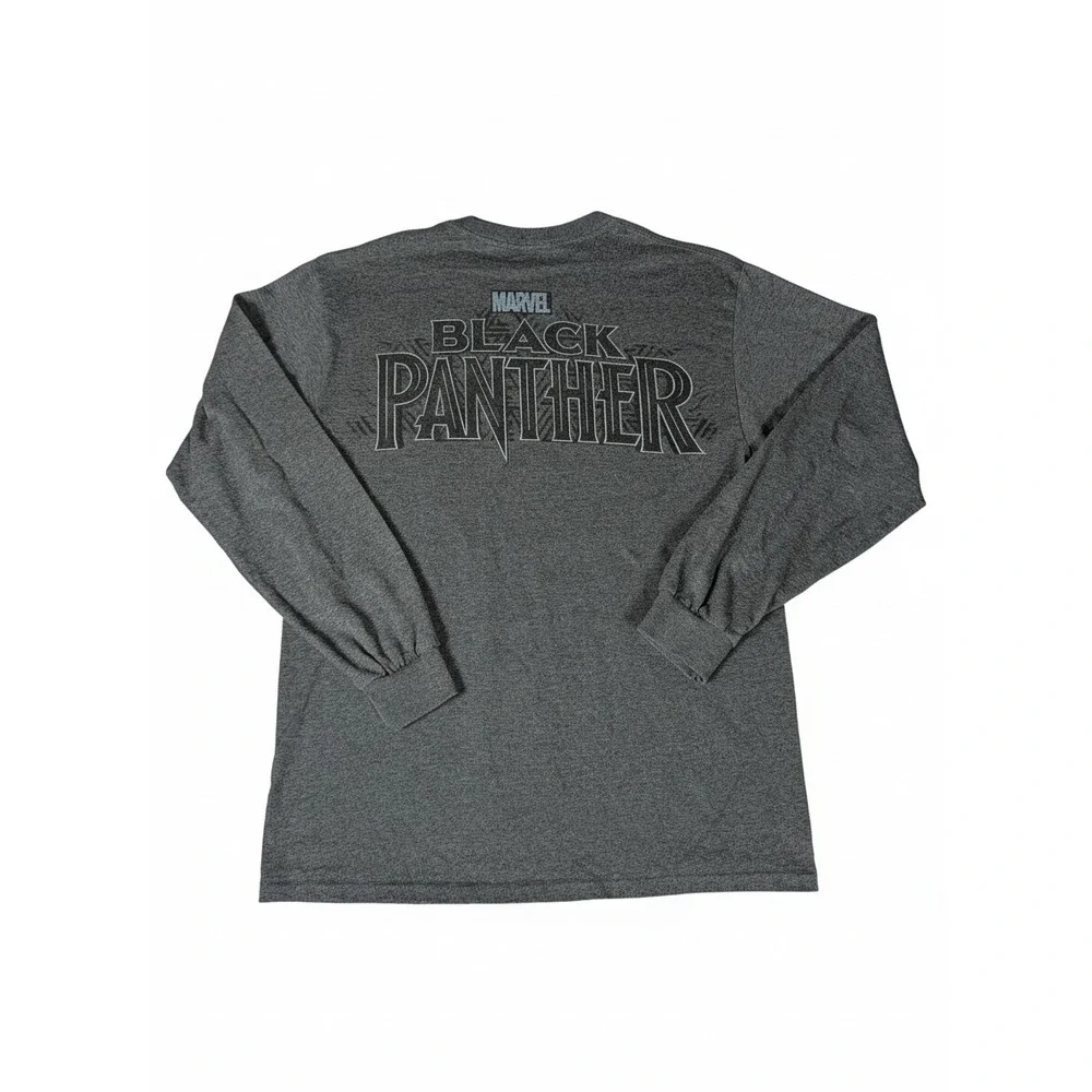 Marvel Black Panther Long Sleeve Graphic‎ T-Shirt Men's M Heather Grey MCU